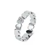 Anillo de Acero de Titanio con Forma de Corazón Lleno de Diamantes de Estilo Europeo y Americano de Moda para Mujer, Único y Elegante, Joyería de Anillo de Cola de Lujo Ligero