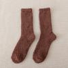 Calcetines de lana coral transfronterizos de Amazon, calcetines de invierno gruesos y cálidos hasta media pantorrilla para mujer, calcetines para hombre sin pelusa, calcetines para el suelo del hogar