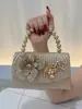 Nuevo Bolso de Noche Plegado con Lazo y Pedrería, Pequeño Clutch Estilo Chanel para Vestido, Bolso de Mano Versátil y Elegante para Bodas