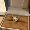 Diseñador Francés Bamang Estrella Brújula de la Suerte Turquesa Collar para Mujer Lujo Ligero Nicho Gama Alta Retro Cadena para Clavícula