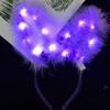 Nova pena luminosa orelha de coelho headband 14 luz luminosa orelha de coelho cocar luz de cor direta da fábrica para empurrar