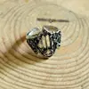 Anillo Abierto Oscuro con Cruz Quemada Vintage Nuevo, Cruz, Iglesia, Relieve Gótico, Vidriera, Anillo de Hombre Moderno