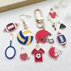Accesorios de aleación DIY con goteo de aceite equipo deportivo fútbol baloncesto voleibol colgante llavero pulsera colgante de joyería