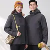 Chaqueta 3 en 1 a Prueba de Viento Workwear Personalizado con Estampado de Logo, Chaqueta de Trabajo Gruesa de Invierno para Exteriores, Abrigo de Grupo