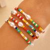 Europeo y Americano Ins Gradiente Colorido Cuentas de Arroz Pulsera Elástica con Cuentas Traje Pulsera Dopamina Tejida a Mano Transfronteriza