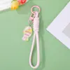 Lanyard colorido de resina de doce para celular, acessório de chaveiro para bolsa DIY, pingente de corda trançada, fabricante, atacado