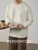 Camiseta Raglan Jacquard Pied-de-Poule Pesada Maillard Retro 320g para Homens, Amiga da Pele e Confortável, Estilo Primavera e Outono 2026