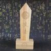 Base de Punta de Flecha de Madera Maciza Carro de Comando del Emperador de Jade Ficha de Madera Tallada Espada de Comando de Taishang Laojun