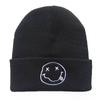 Gorro de punto bordado Smiley Grunge de los 90 para hombre y mujer europeo y americano, gorro de lana cálido para montar, gorro deportivo para el frío