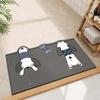 Alfombrilla absorbente de barro de diatomeas para baño con dibujos animados de forma especial, para puerta de inodoro, de secado rápido, resistente al desgaste, suave, antideslizante