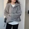 Suéter gola alta com meio zíper estilo japonês para mulheres, com design único, suave e retrô, espessado para outono e inverno, com um estilo relaxed de trança