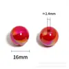 Cuentas Redondas de Color Sólido y Color Plateado de Acrílico, Cuentas con Agujero Recto, Cuentas para Pulsera, Pulsera Hecha a Mano DIY, Cuentas Sueltas, Accesorios 16mm