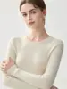 Suéter de punto de cachemira 100% pura para mujer, cuello redondo, corte ajustado, nuevo suéter base de cachemira para otoño e invierno
