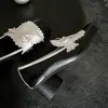 Mocassins femininos de pele de carneiro estilo francês com salto alto, cadarço, sapatilhas de bico quadrado de nicho