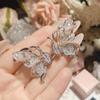 Flor de la corte romana Camelia mariposa traje de joya de industria pesada oro chapado microincrustación diamante artificial de industria pesada collar para mujer rica