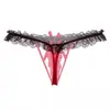 Calcinha Feminina Sexy com Design Vazado e Massagem com Pérolas, Tanga de Tentação com Abertura na Virilha, Não Precisa Remover para Relação Sexual 2167
