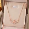 [Acero de Titanio] Collar Inteligente para Mujer Cobre Micro-incrustado Chapado en Oro Real Simple Ins Celebridad de Internet Cadena Fina para Clavícula Cadena para el Cuello