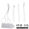 Cuchillo para recortar cejas de acero inoxidable para hombre y mujer, juego de 4 piezas, herramienta para recortar cejas resistente a los arañazos con peine, tijeras para recortar cejas, pinzas para cejas, traje