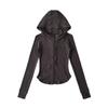 Chica Atractiva Cintura Ceñida Fitness Cardigan Chaqueta de Manga Larga Estilo Otoño Nuevo para Mujer Alta Elasticidad Ajustado Delgado Sudadera