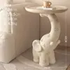 Adornos de Elefante de Pie Estilo Crema Sala de Estar Gabinete de TV Junto al Sofá Mesa Auxiliar de Dormitorio Mesa de Noche Bandeja de Mesa Almacenamiento