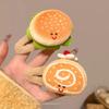 Pasador de pelo de hamburguesa marrón de dibujos animados lindo para mujer flequillo pan tostado pan pasador de felpa para niños pelo suelto clip bb tocado