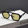 Gafas de Sol Grises Carey, Protección Solar, Protección UV, Para Conducir, Gafas de Sol de Moda, Visores Solares Doble Puente Europeos y Americanos de Gama Alta