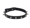 Collar de cuero de PU exagerado personalizado de estilo europeo y americano transfronterizo, collar punk de tiroteo callejero, cadena de clavícula de 4 piezas, venta al por mayor