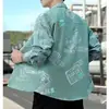 Camisa Masculina de Manga Longa Outono Fina Proteção Solar Roupa Externa Camisa Solta Moderna Bonita Alta Qualidade Caimento Algodão Camisa Preta