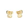 Set de Agujas de Plata S925 con Diamantes y Aretes de Flor Dorada para Mujer Nicho Retro de Alta Gama Aretes Exquisitos Aretes Pequeños y Versátiles