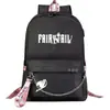 Mochila escolar USB de dibujos animados transfronteriza de cola de hadas para jóvenes de primaria y secundaria, mochila casual con cinta para hombres y mujeres
