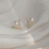 Brincos de Prata S925 com Zircônia e Pérola Natural Design Brincos de Alta Qualidade Femininos Coreanos Simples Versátil