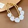 Collar Irregular de Perlas Acrílicas Transfronterizo Europeo y Americano, Cadena para Clavícula de Lujo Ligero y de Gama Alta, Collar de Moda Estilo Vacaciones para Mujer