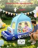 Colchón de Aire Inflable de PVC con Dosel Coche de Policía Colchón de Aire Infantil con Tienda de Campaña Colchón Inflable Portátil Adecuado para Viajes Familiares