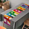 Toalha de Mesa Colorida de Aniversário Decoração para Casa Cozinha Sala de Jantar Jantar Festa de Feriado Interna Decoração de Fazenda