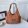 Corduroy de alta calidad, elegante, versátil, modelo nuevo 2026, chic, simple, moderno, casual, bolso de hombro y bolso de mano de gran capacidad