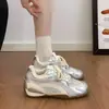 Zapatillas de moda populares, casuales y elegantes, nuevas zapatillas de entrenamiento planas estilo alemán para mujer Otoño 2026, zapatillas deportivas con bloques de color que aumentan la altura
