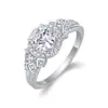 Anel de Moissanita de 1 Quilate Mais Vendido da Amazon, Prata Esterlina 925 com Banho de Platina, Joia Elegante Feminina para Noivado e Casamento