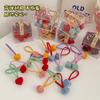 Gomas para el pelo de dibujos animados con flocado para bebés, Sujetadores de coleta de invierno, Accesorios de pelo de moda para niñas con artesanía de flocado