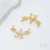 Colgante de Mariposa con Circonita Micro-Pavimentada Color Dorado de 14 Quilates Relleno de Color que Conserva el Color Doble Colgante Hecho a Mano DIY Conector de Colgante para Pulsera