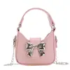 Bolso de Mano con Pajarita de Nicho Nueva Tendencia de Verano Dulce y Fresco Mini Bolso de Cadena para Labial Bolso Cruzado Mini