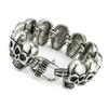 Joyería transfronteriza directa de fábrica nuevo estilo punk creativo pulsera brazalete de calavera de acero inoxidable para hombre europeo y americano