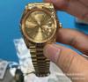 Comercio Exterior EW Todo Dorado Negro Caramelo Verde Ahumado Mesa de Juego Oro Rosa Doble Calendario Semana Registro Mecánico Reloj para Hombre Venta al por Mayor