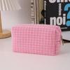Nuevo estuche para cosméticos tejido estilo Chanel, estuche para lápices con diseño de chica dopamina feliz y corazón, bolsa de papelería de gran capacidad, bolsa de almacenamiento
