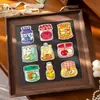 20 Piezas de Imanes de Refrigerador Suaves Originales con Temática de Snacks, Decoraciones Lindas de Graffiti Estilo Q para Archiveros, Pegatinas Completamente Magnéticas