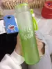 Copo Portátil de Vidro Resistente ao Calor com Gradiente para Homens e Mulheres, Grande Capacidade, Copo Prático, Copo Criativo, Copo para Estudantes Coreanos