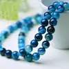 Cuentas sueltas de ágata rayado azul Jingyu con cuentas semiterminadas para accesorios tejidos a mano DIY pulsera material para abalorios