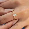 Anel Gota d'Água Anel Formato Pera Banhado a Ouro 18K Anel de Prata S925 com Moissanita para Mulheres Transfronteiriço