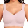 Ropa interior inalámbrica de talla grande para mujer, cobertura total, moldeadora, anti-flacidez, sin costuras, sujetador diario