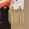 Brincos de Franja em Forma de U com Pérolas Artificiais Incrustadas de Strass, Agulha de Prata, Luxo Leve, Acessórios de Orelha Exquisitos de Moda de Nicho Retrô Francês