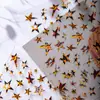 Cyansea Hot Stamping Estrela Iridescente Adesivos de Unha Nova Estrela Simples Oca de Cinco Pontas Decoração de Unha Atacado